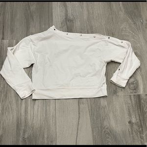 Project Social T white off the shoulder crop sweatshirt- XS